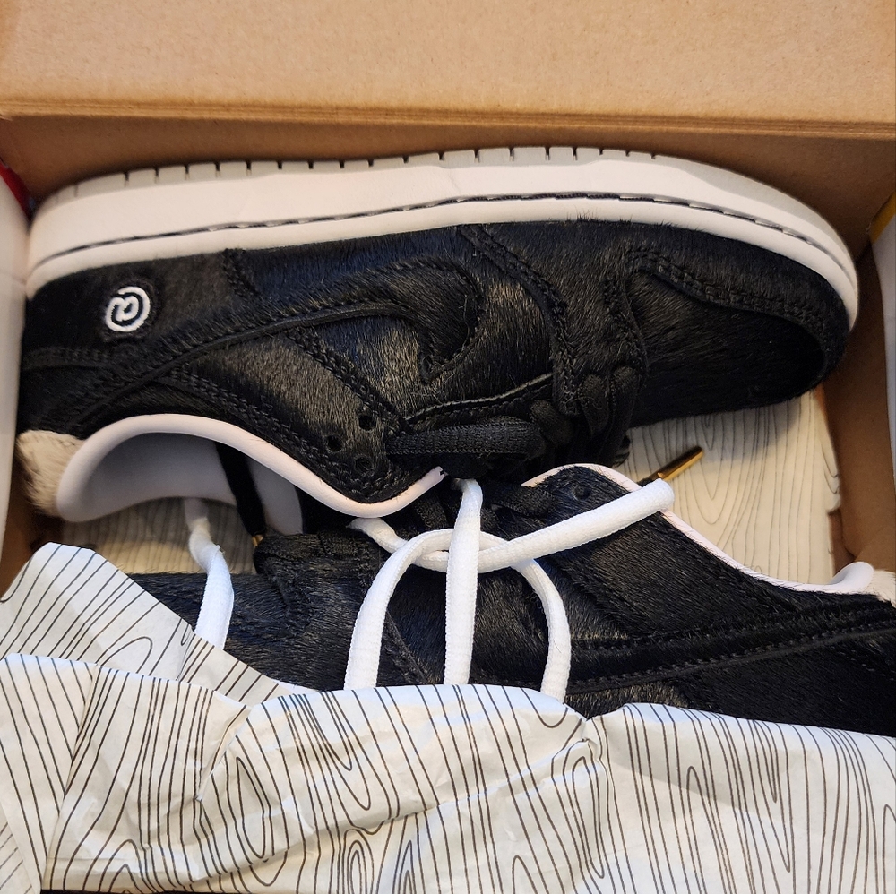 NEW Nike SB x Be@rbrick MEdicom Dunk Lows PS Size 12.5C Black White